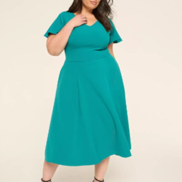 BLACK Lane Bryant Black Lena High Low Scuba Dress - 26 EUC BLACK - Picture 13 of 14